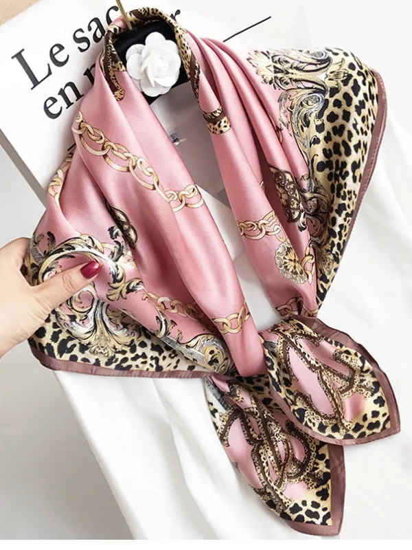 100% Mulberry Silk Printed Square Shawl Scarf 88*88cm