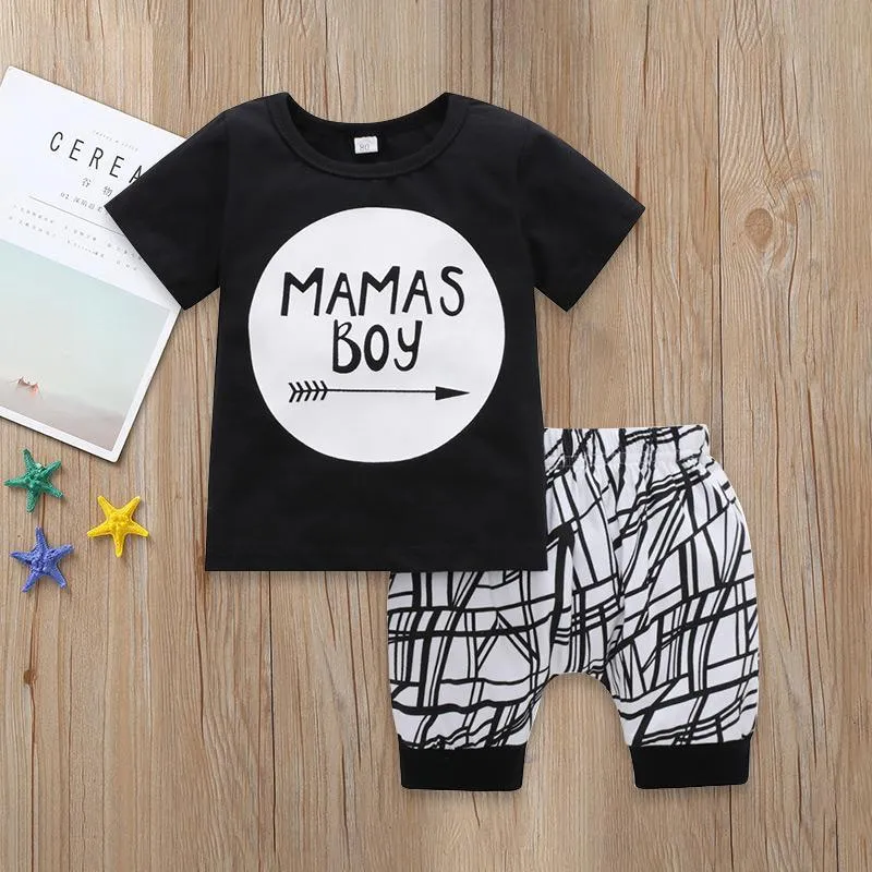 2-piece Letter Pattern T-shirt & Pants for Baby Boy