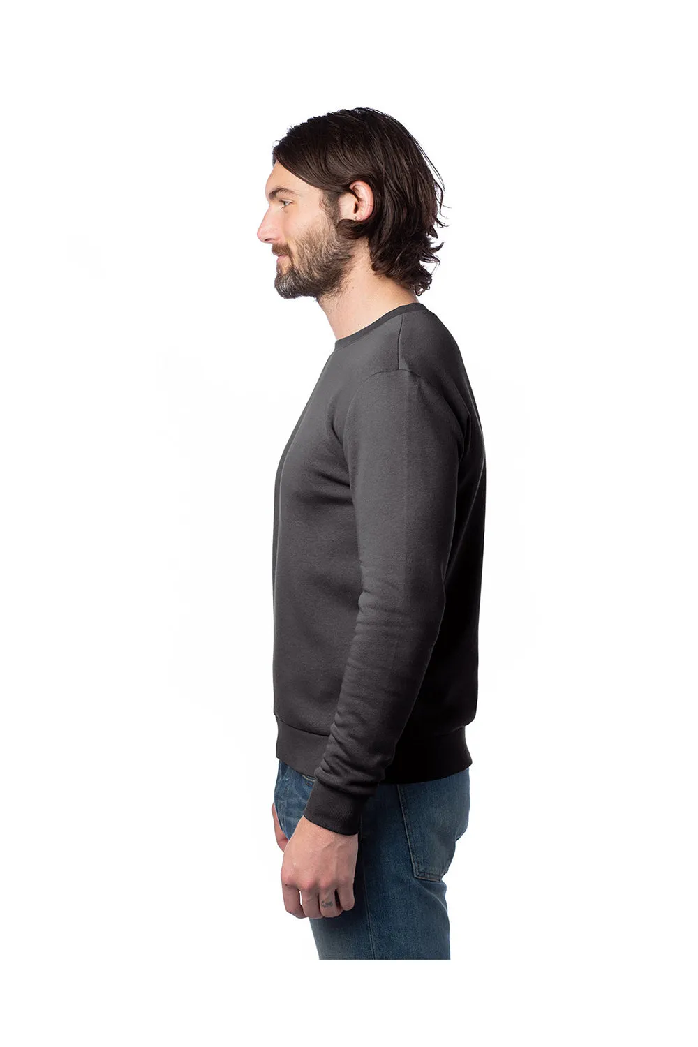 Alternative Mens Eco Cozy Fleece Crewneck Sweatshirt - Heather Dark Grey