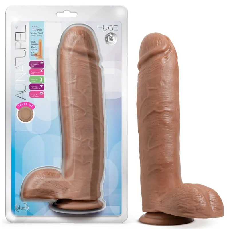 Au Naturel - Huge - 10 Inch Dildo - Mocha