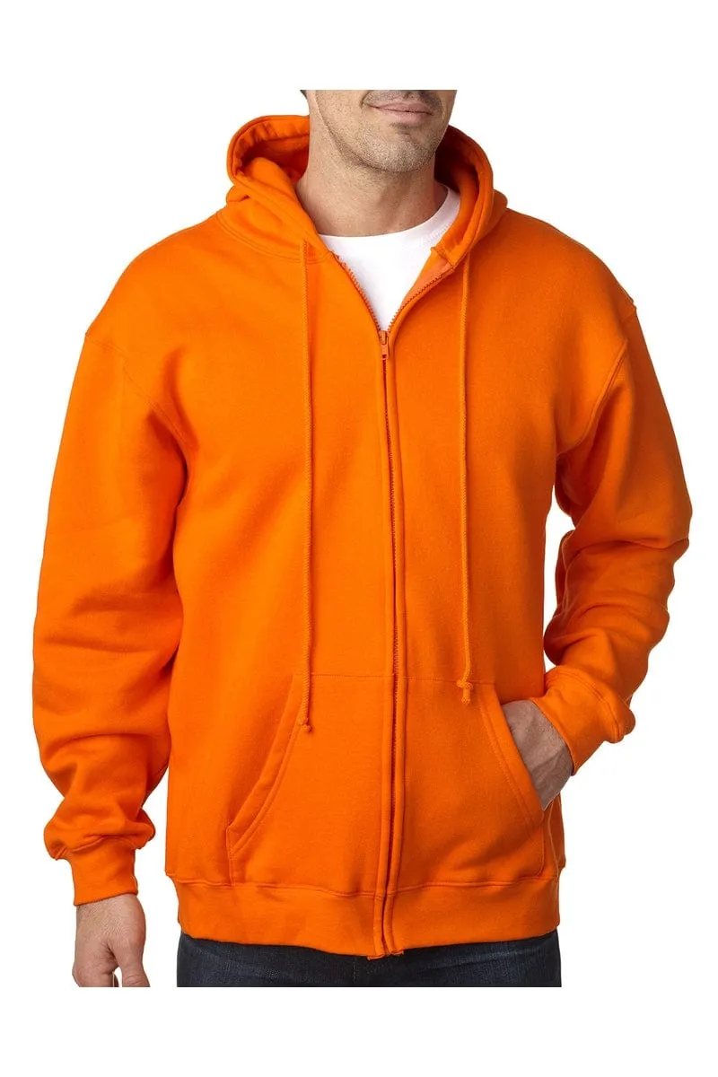 Bayside BA900: Adult  9.5oz., 80% cotton/20% polyester Full-Zip Hooded Sweatshirt