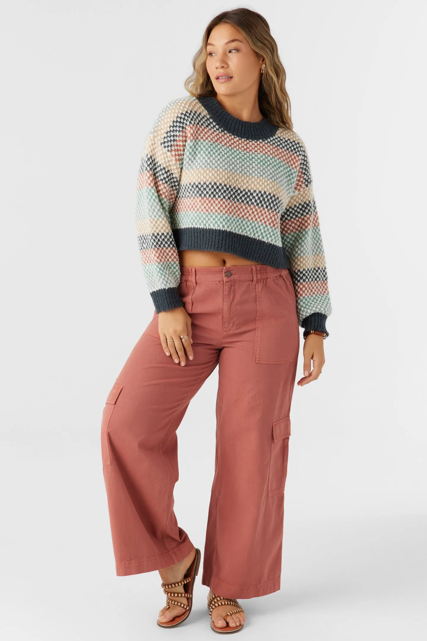 BILLIE CROPPED STRIPE SWEATER