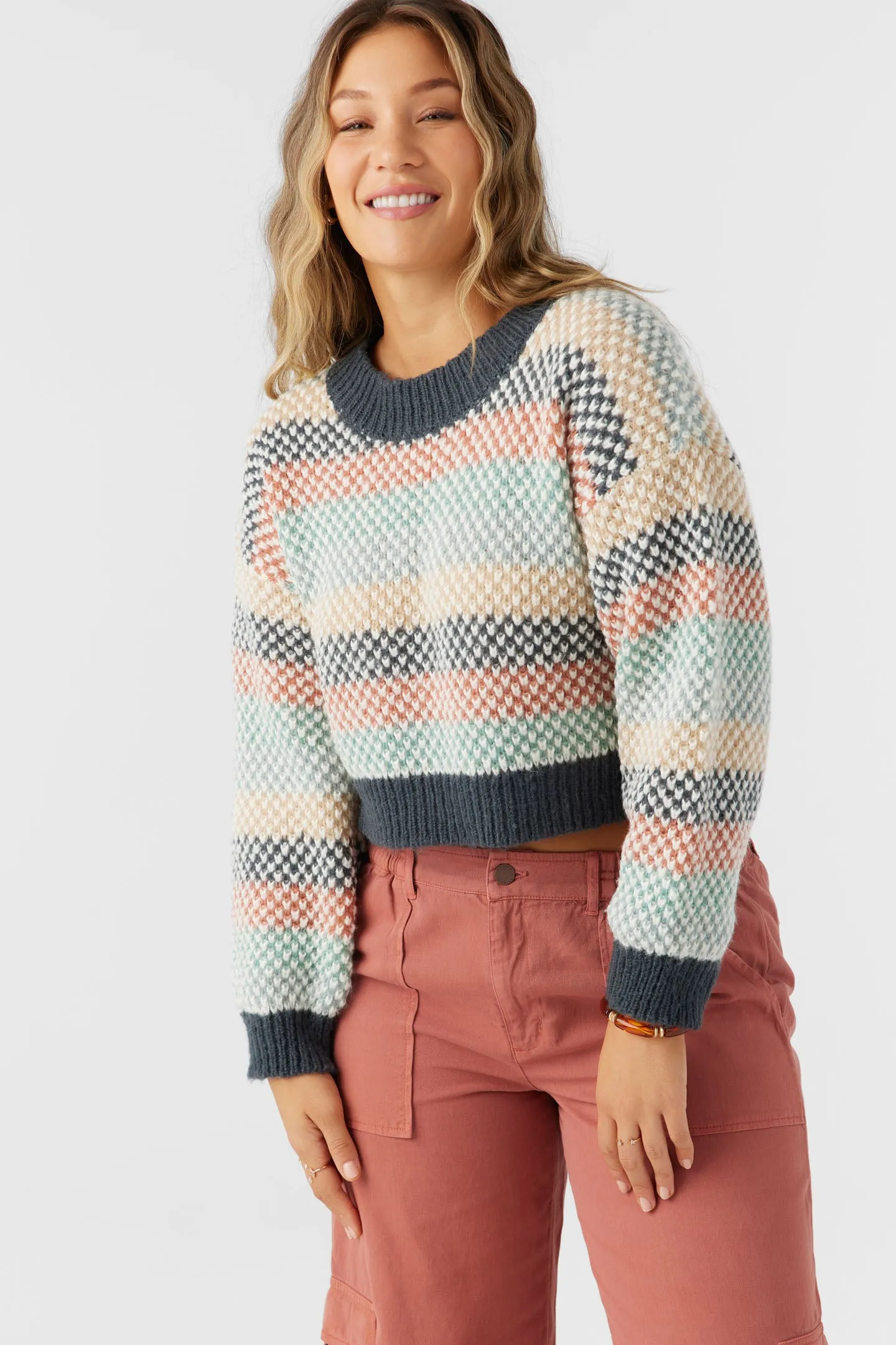 BILLIE CROPPED STRIPE SWEATER