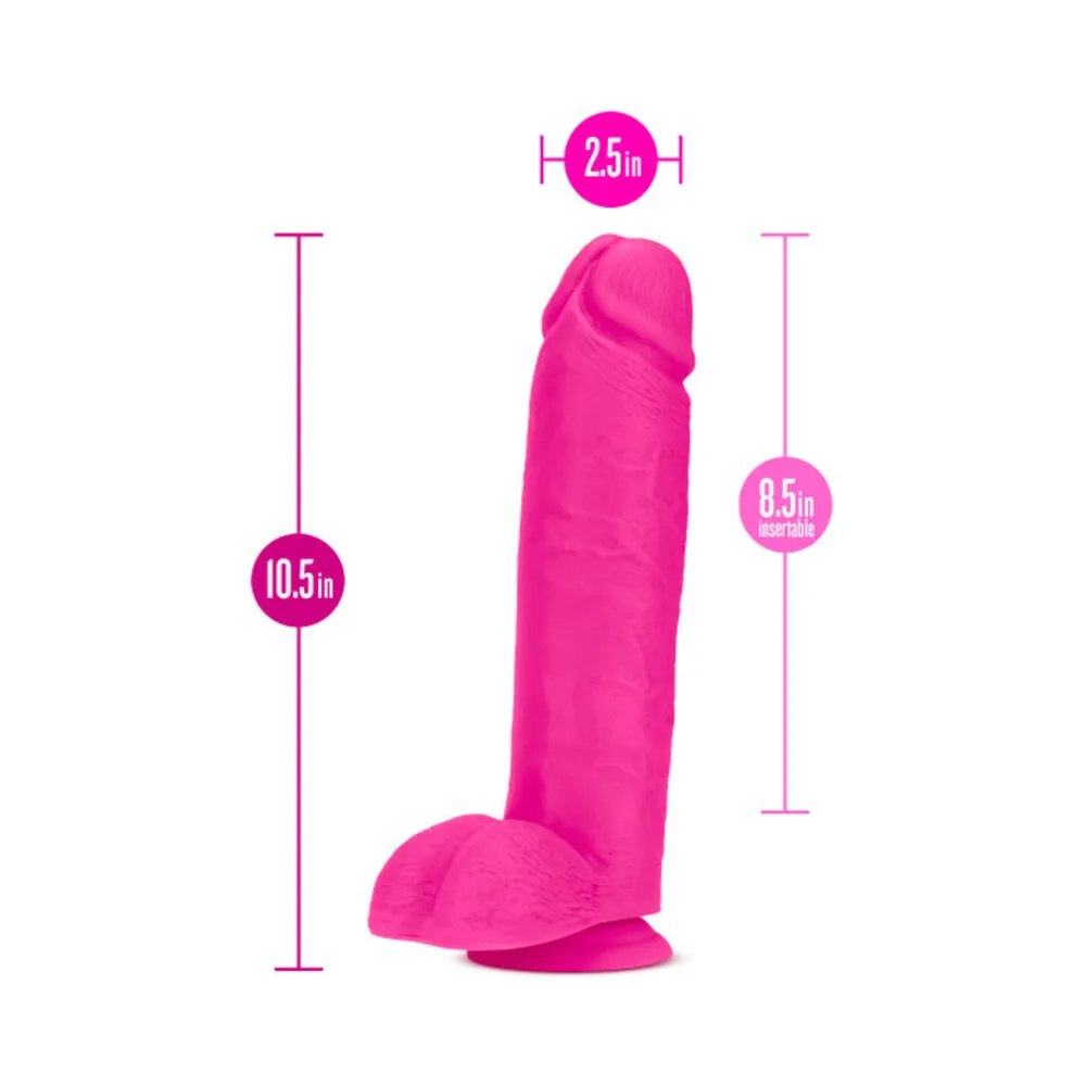 Blush Au Naturel Bold Huge 10 in. Posable Dual Density Dildo with Balls & Suction Cup Pink