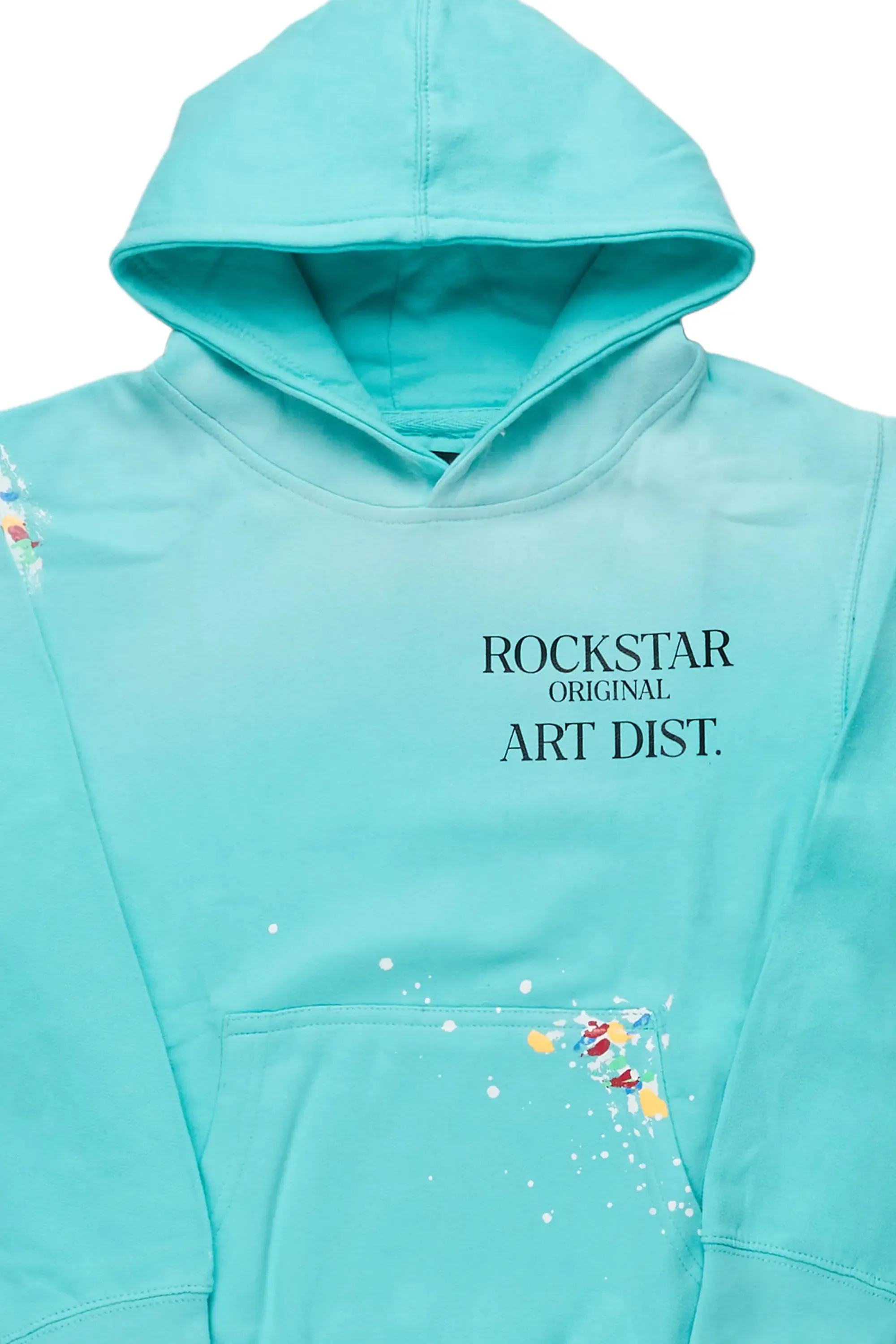 Boys Rockstar Art Dist. Mint Graphic Hoodie