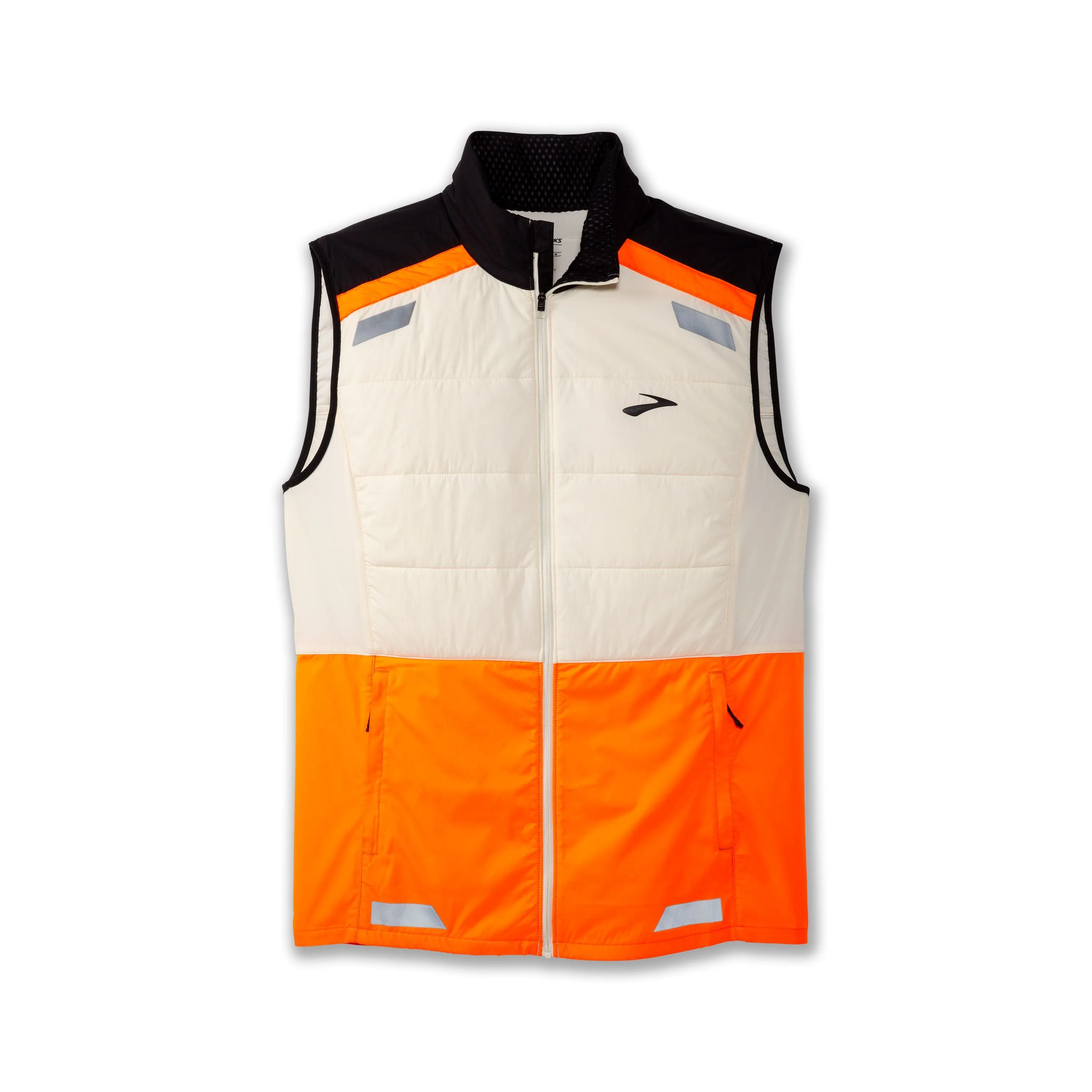 Brooks | Run Visible Insulated Vest 2.0 | Men's | Ecru/Fluoro Flash/Black