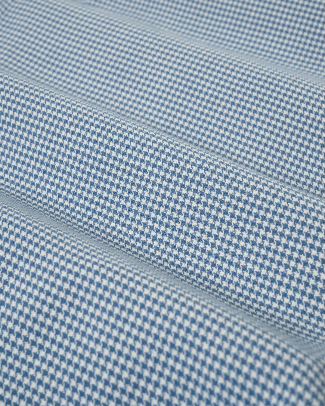 Brushed Cotton Blue Houndstooth Shirt