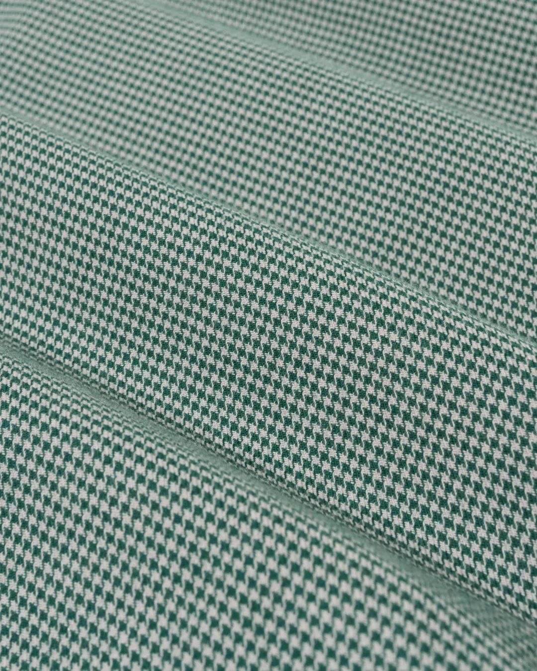 Brushed Cotton Hunter Green Houndstooth Shirt