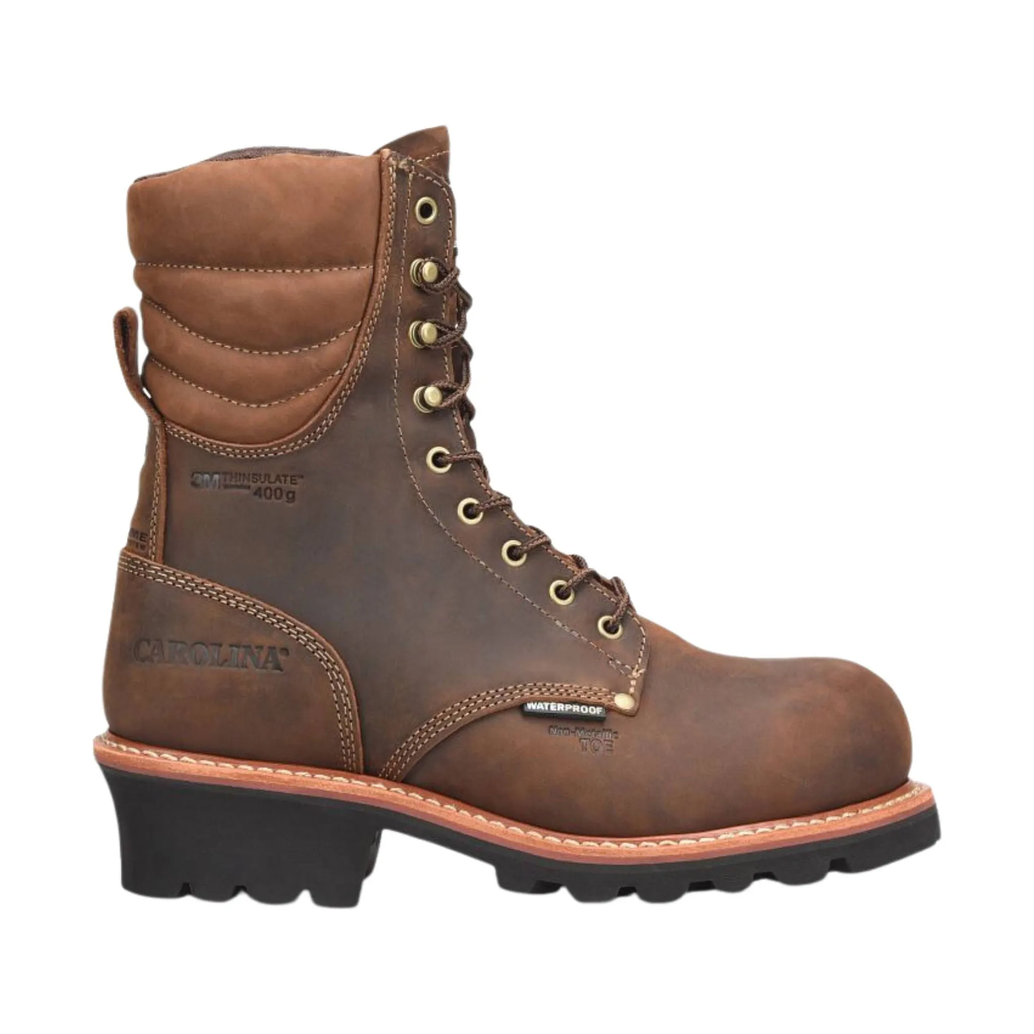 Carolina Men's Hemlock Insulated 400G Composite Toe Logger Work Boots - Medium Brown