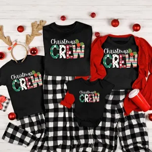 Christmas Crew Text Printed Family Matching Shirts