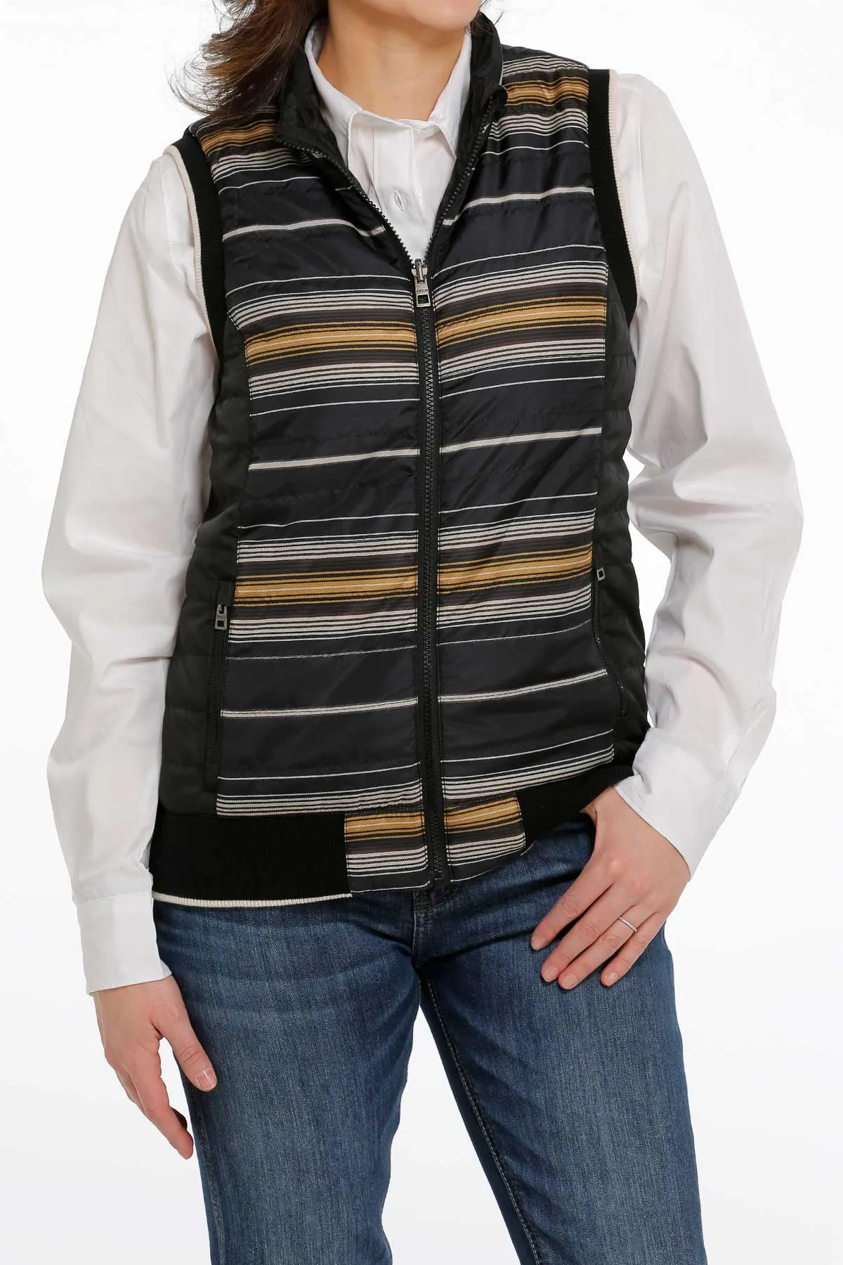 Cinch Women's Black Quilted Reversible Vest