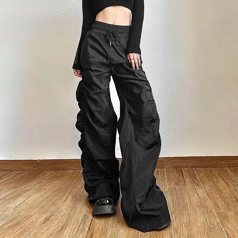 Comfortable Halloween High-Waist Black Baggy Pants