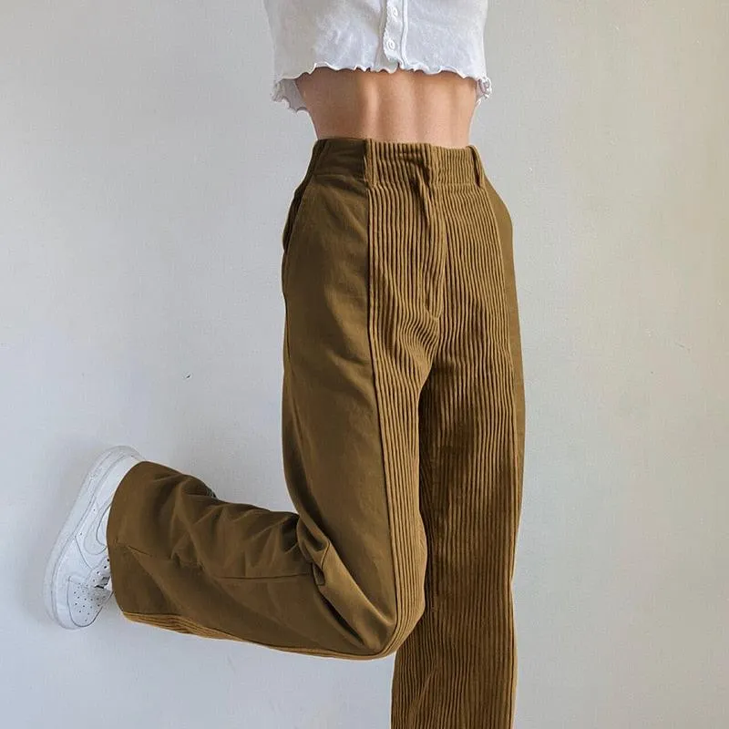 CORDUROY CUTOUT PANTS