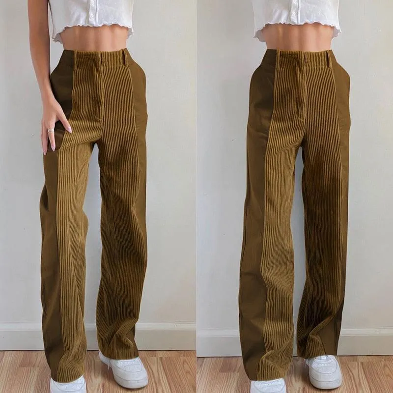 CORDUROY CUTOUT PANTS