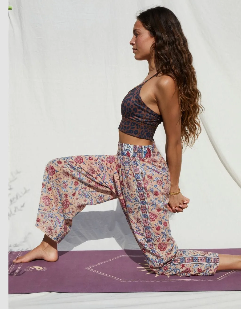 Cotton Yoga Pants - Rose