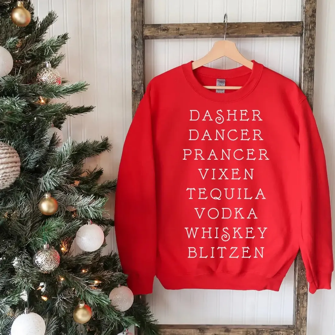 Drunk Reindeer Sweatshirt (Funny christmas holiday gift)