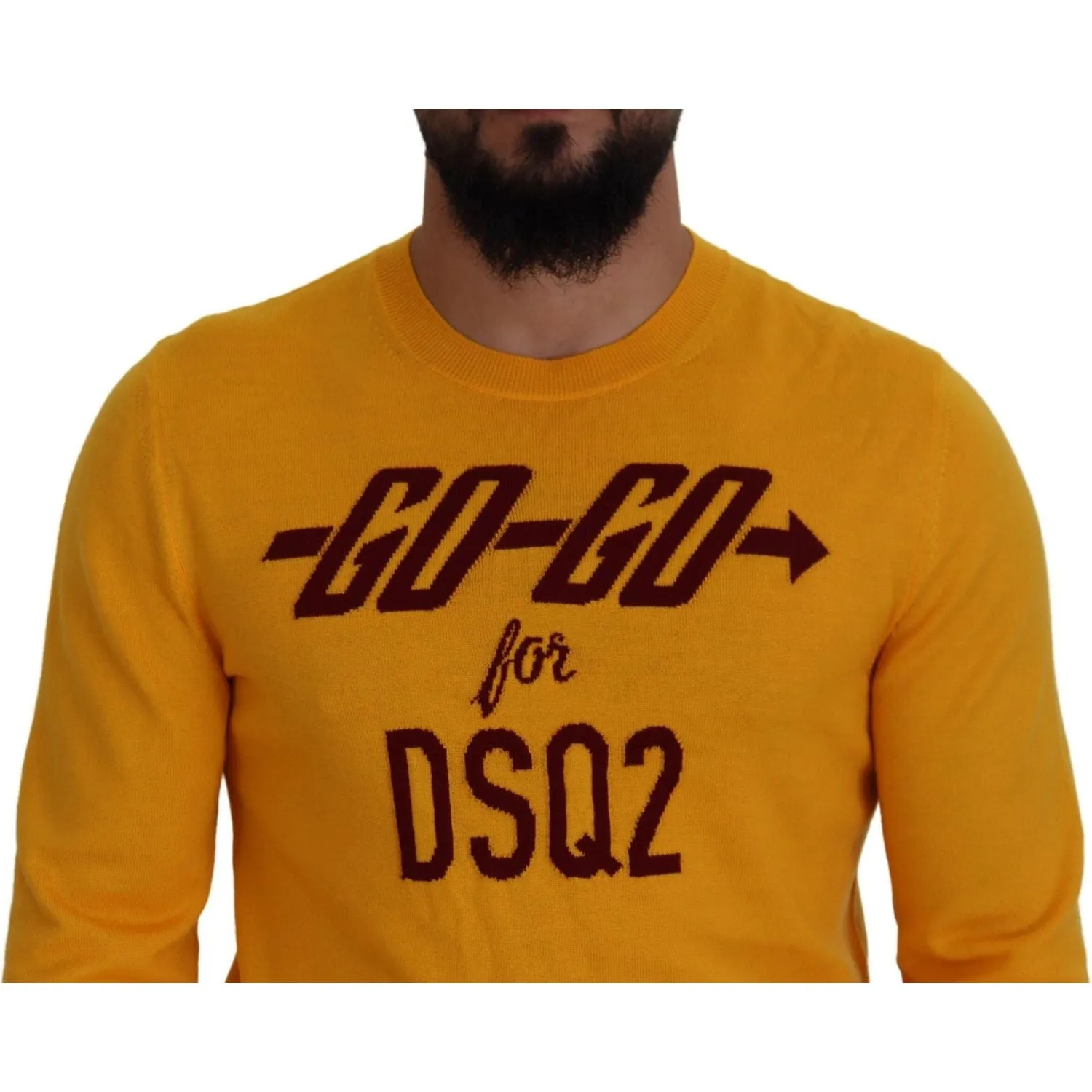 Dsquared² Orange Wool Long Sleeves Men Pullover Sweater