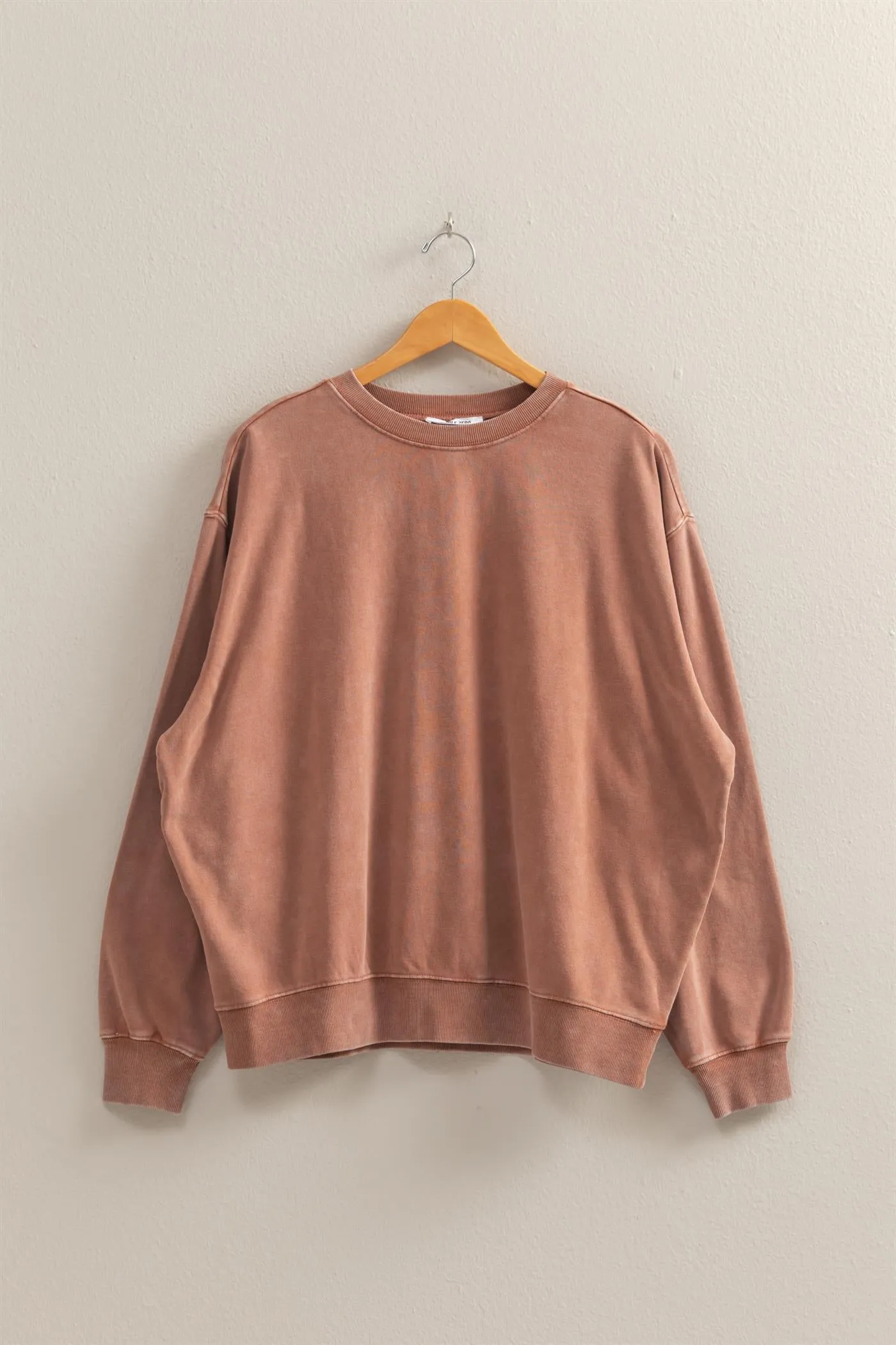 DZ25E113-Drop Shoulders Relaxed Crew Neck Sweatshirt