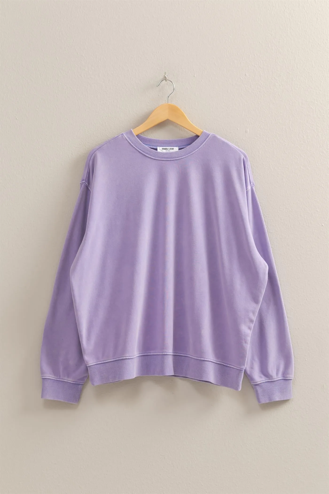 DZ25E113-Drop Shoulders Relaxed Crew Neck Sweatshirt