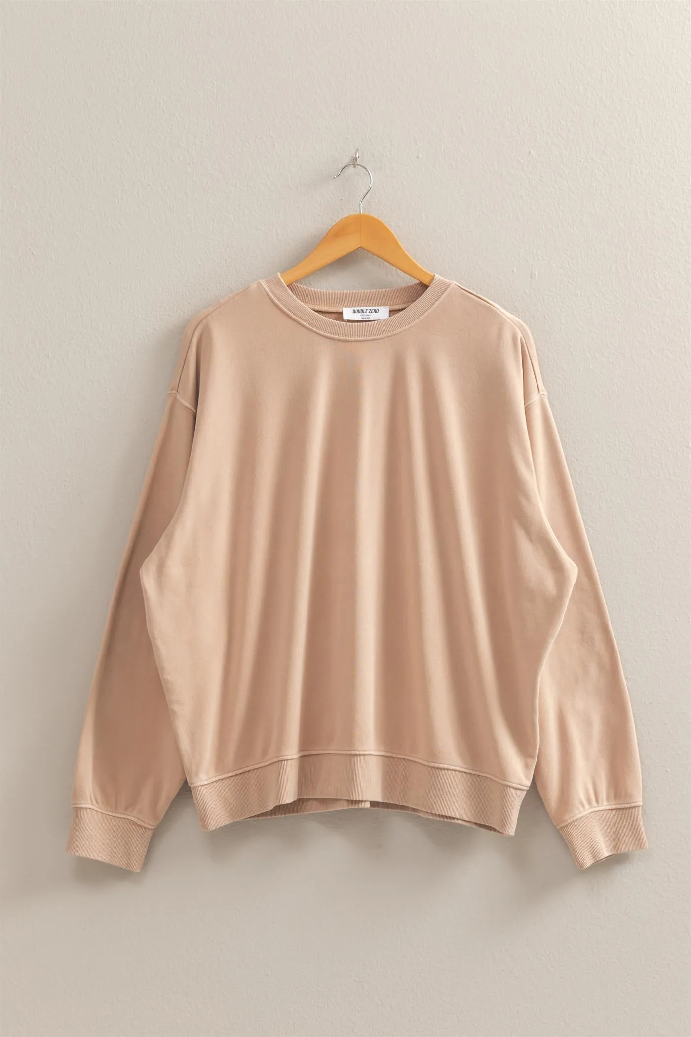 DZ25E113-Drop Shoulders Relaxed Crew Neck Sweatshirt