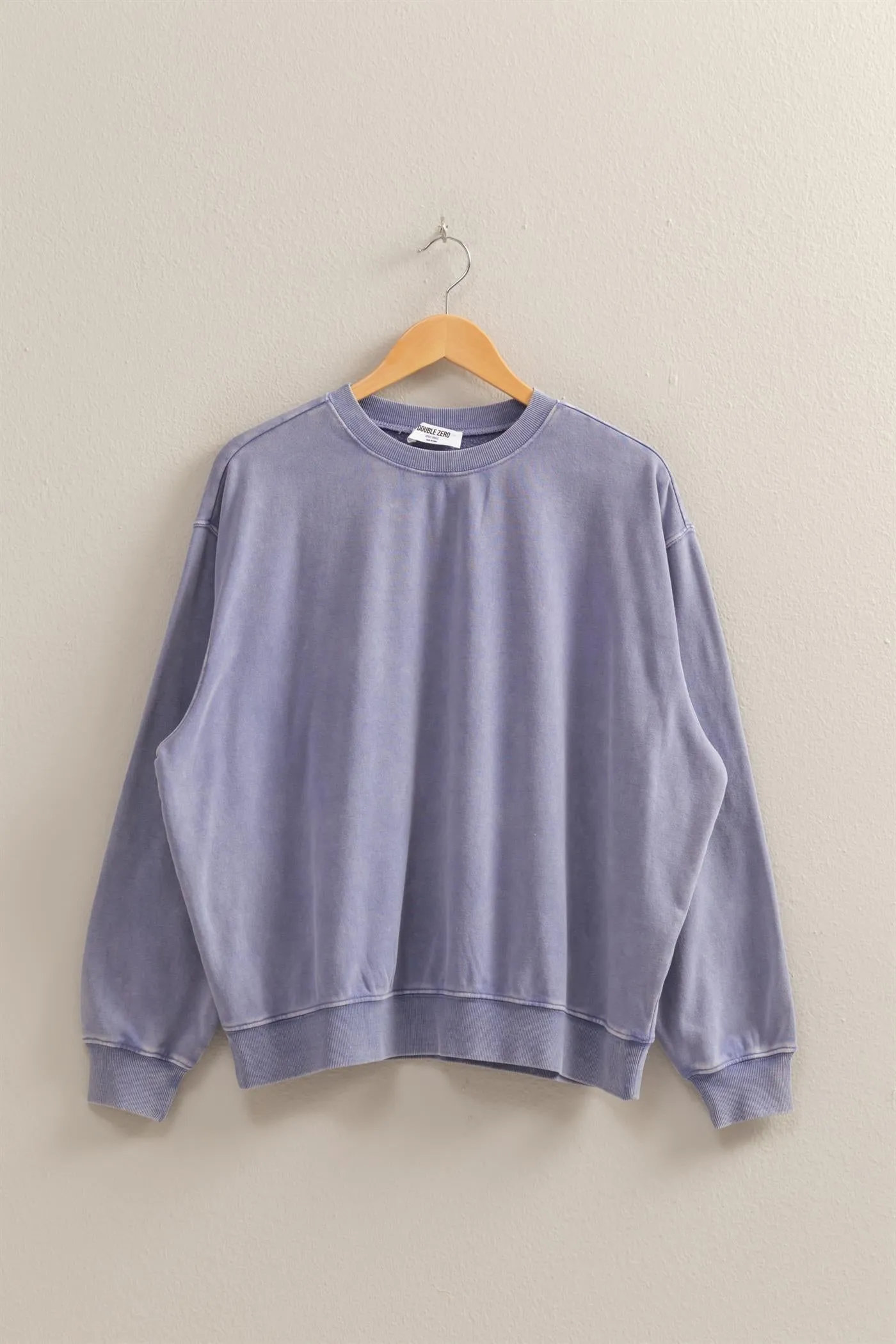 DZ25E113-Drop Shoulders Relaxed Crew Neck Sweatshirt