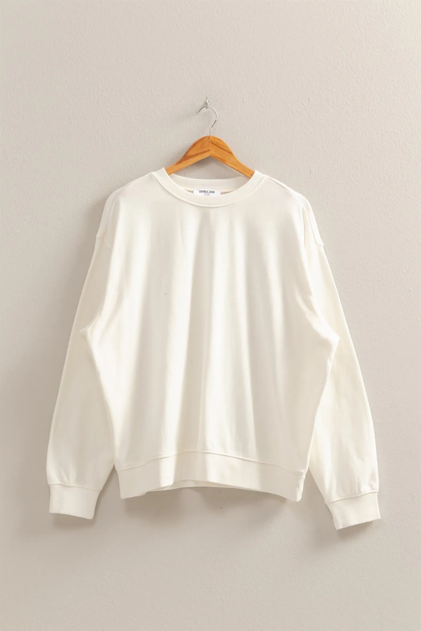 DZ25E113-Drop Shoulders Relaxed Crew Neck Sweatshirt