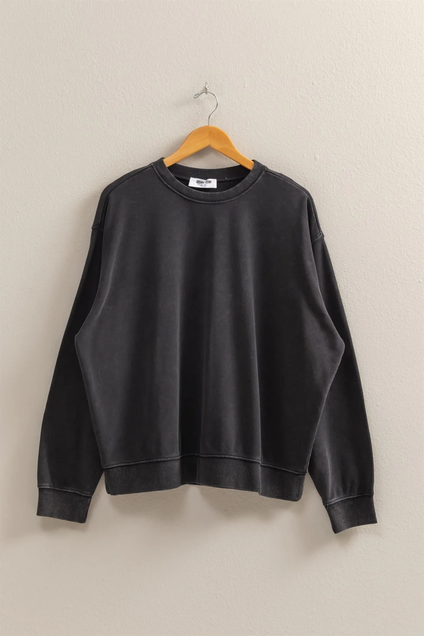 DZ25E113-Drop Shoulders Relaxed Crew Neck Sweatshirt