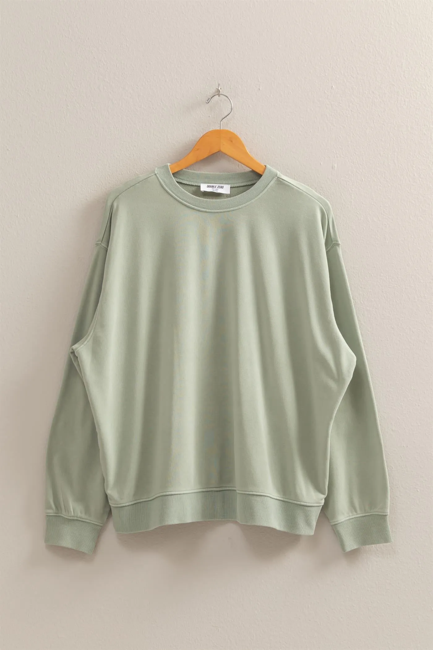 DZ25E113-Drop Shoulders Relaxed Crew Neck Sweatshirt