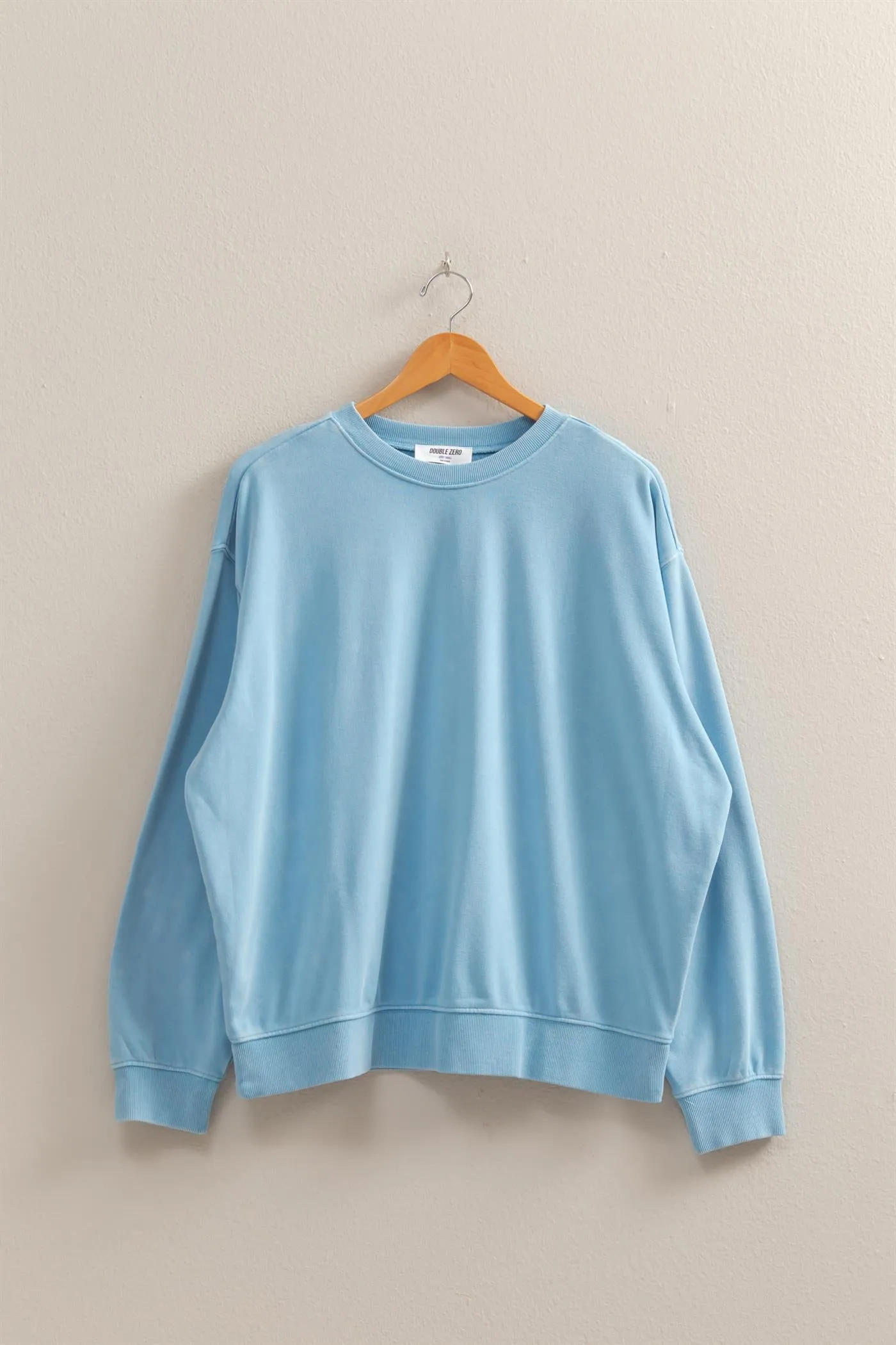 DZ25E113-Drop Shoulders Relaxed Crew Neck Sweatshirt