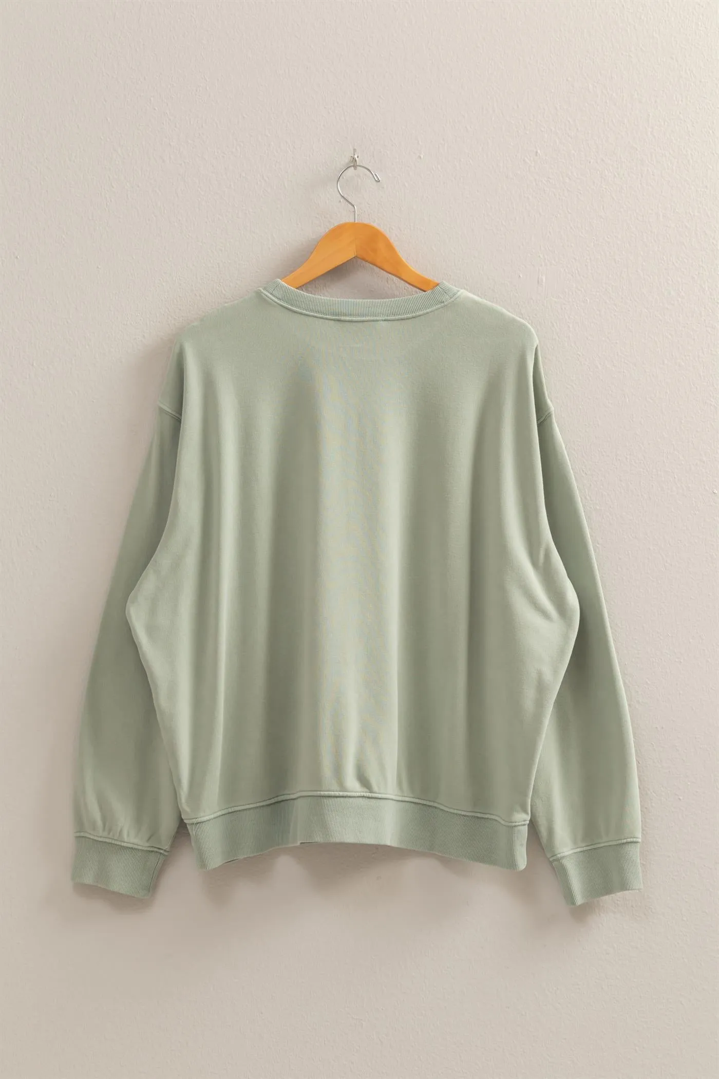 DZ25E113-Drop Shoulders Relaxed Crew Neck Sweatshirt