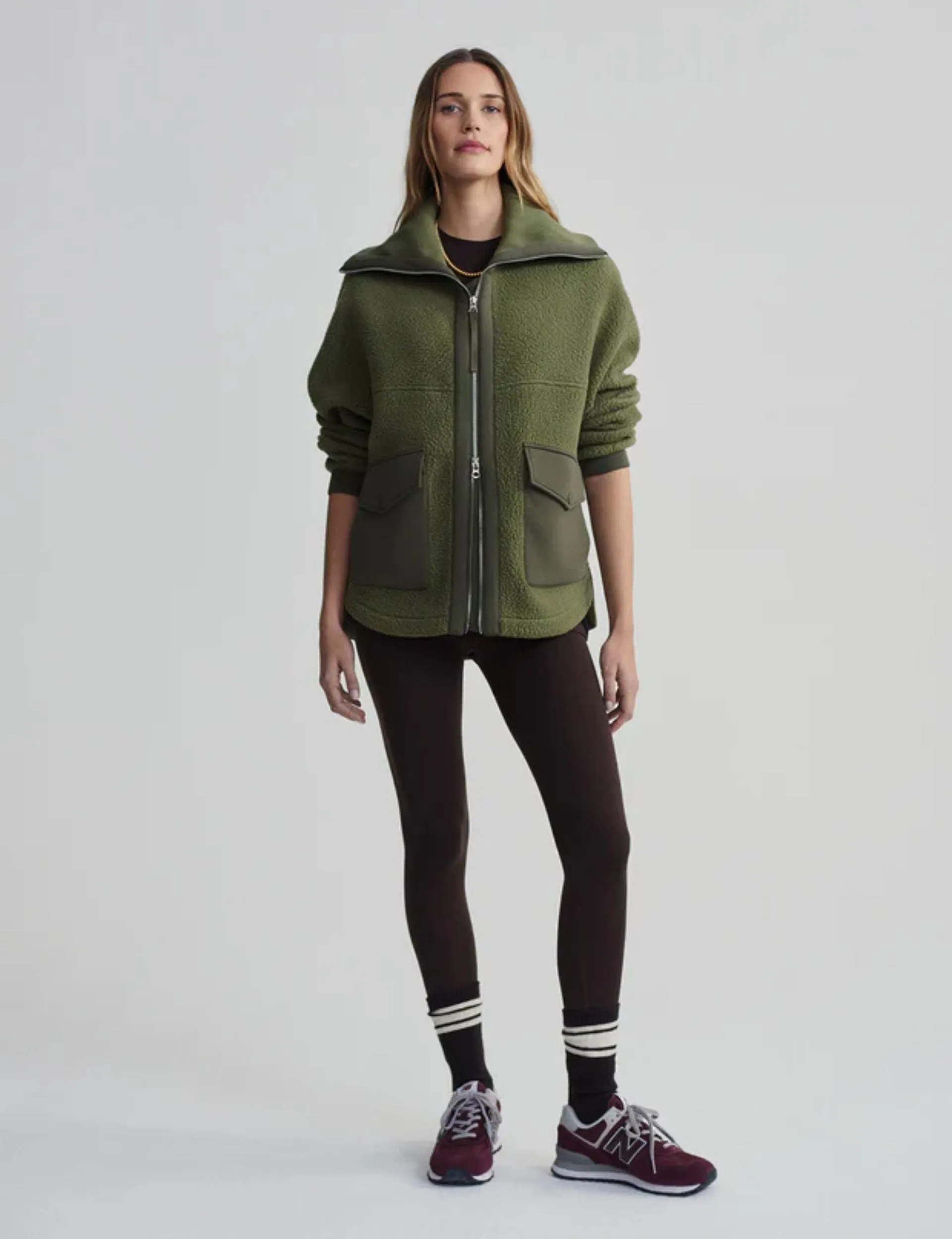 Eleanor Patch Pocket Fleece - Winter Moss