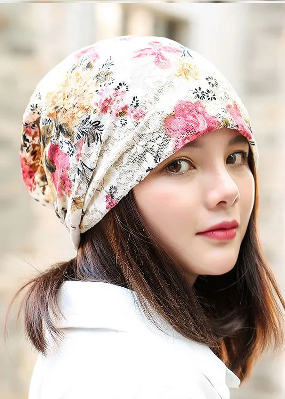 Fashion Cozy New Blue Floral Bonnie Hat