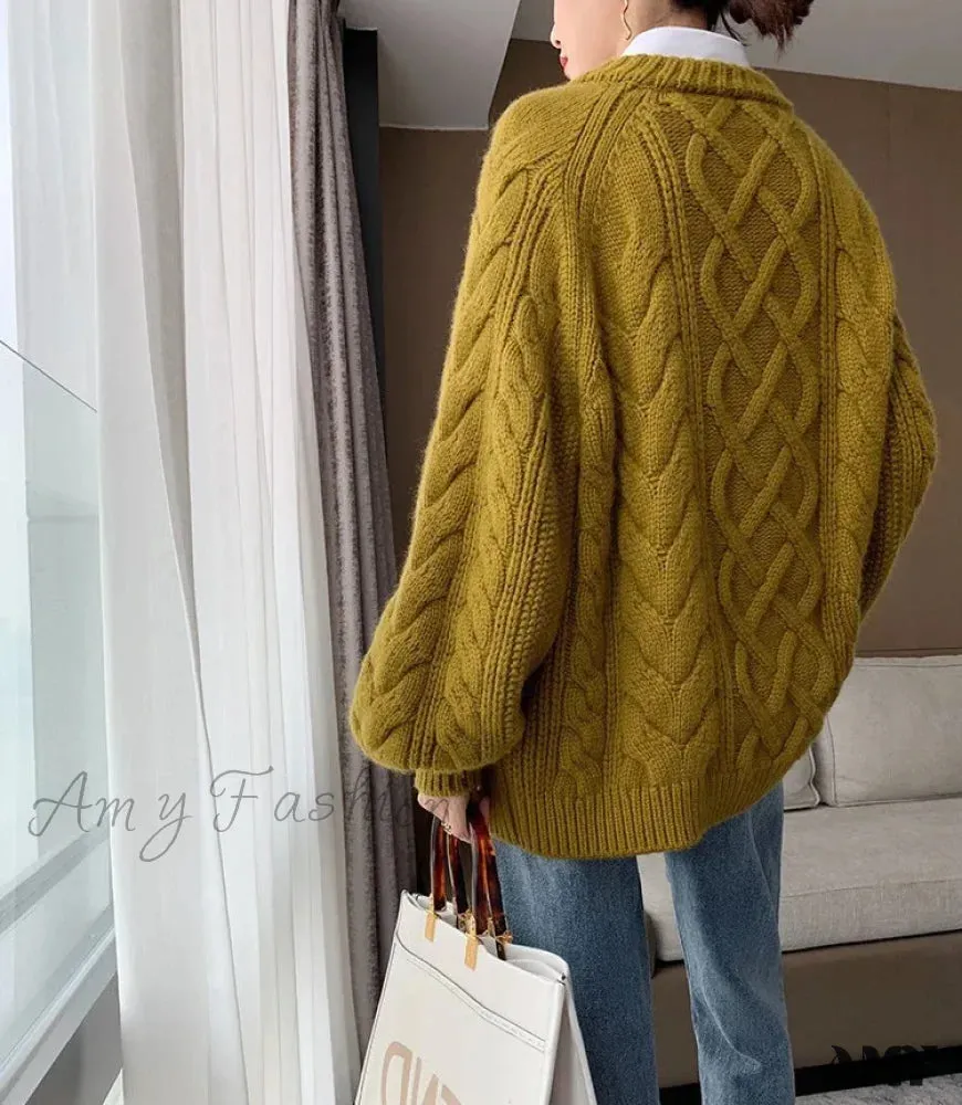 Fashion Tops 2024 Women Autumn Winter Loose Long Sleeve Oversized Stylish Cozy Trendy Chic Sweater