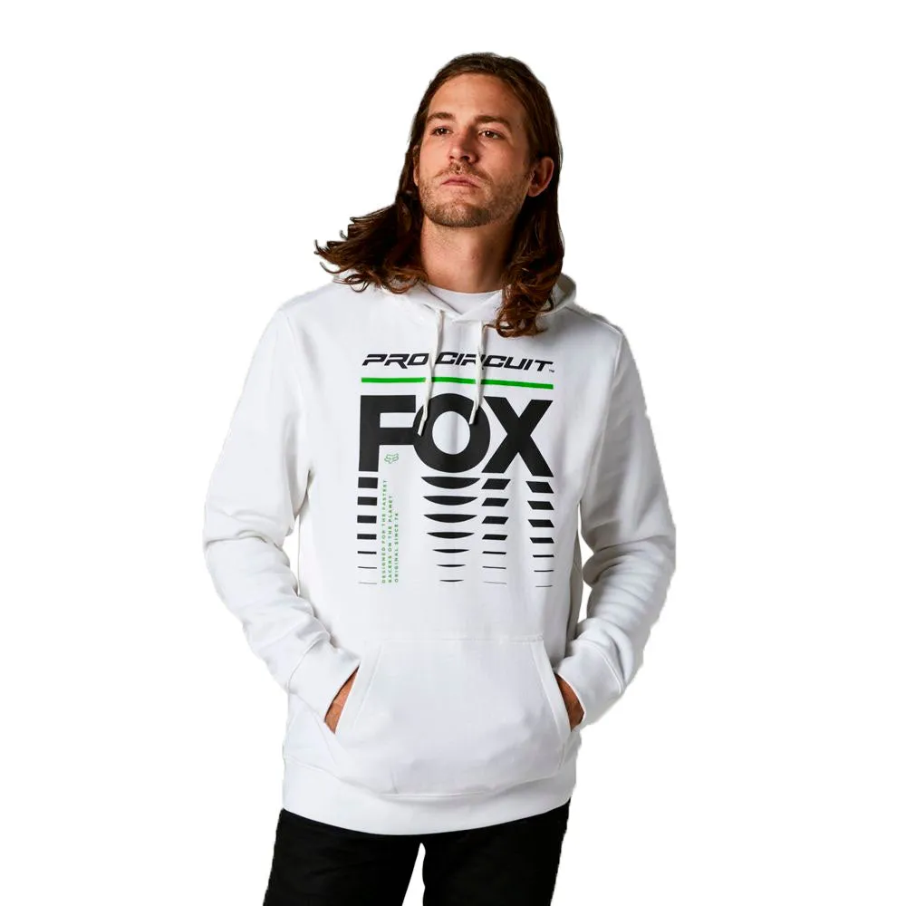 Fox Racing  Mens White Pro Circuit Pullover Fleece Hoodie Soft Casual Sweatshirt