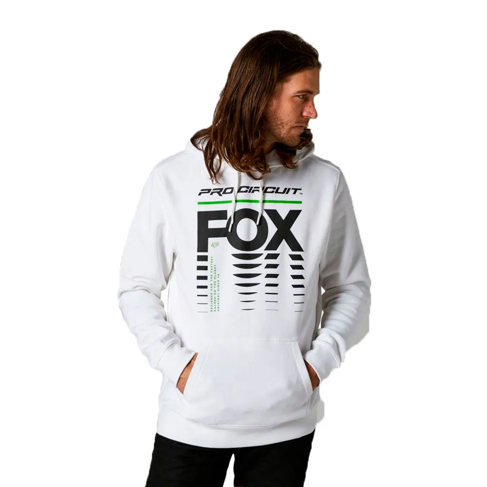 Fox Racing  Mens White Pro Circuit Pullover Fleece Hoodie Soft Casual Sweatshirt