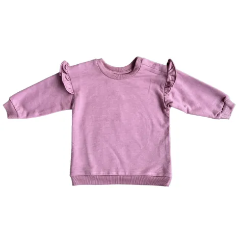 Girls Ruffle Sweatshirt: Mauve