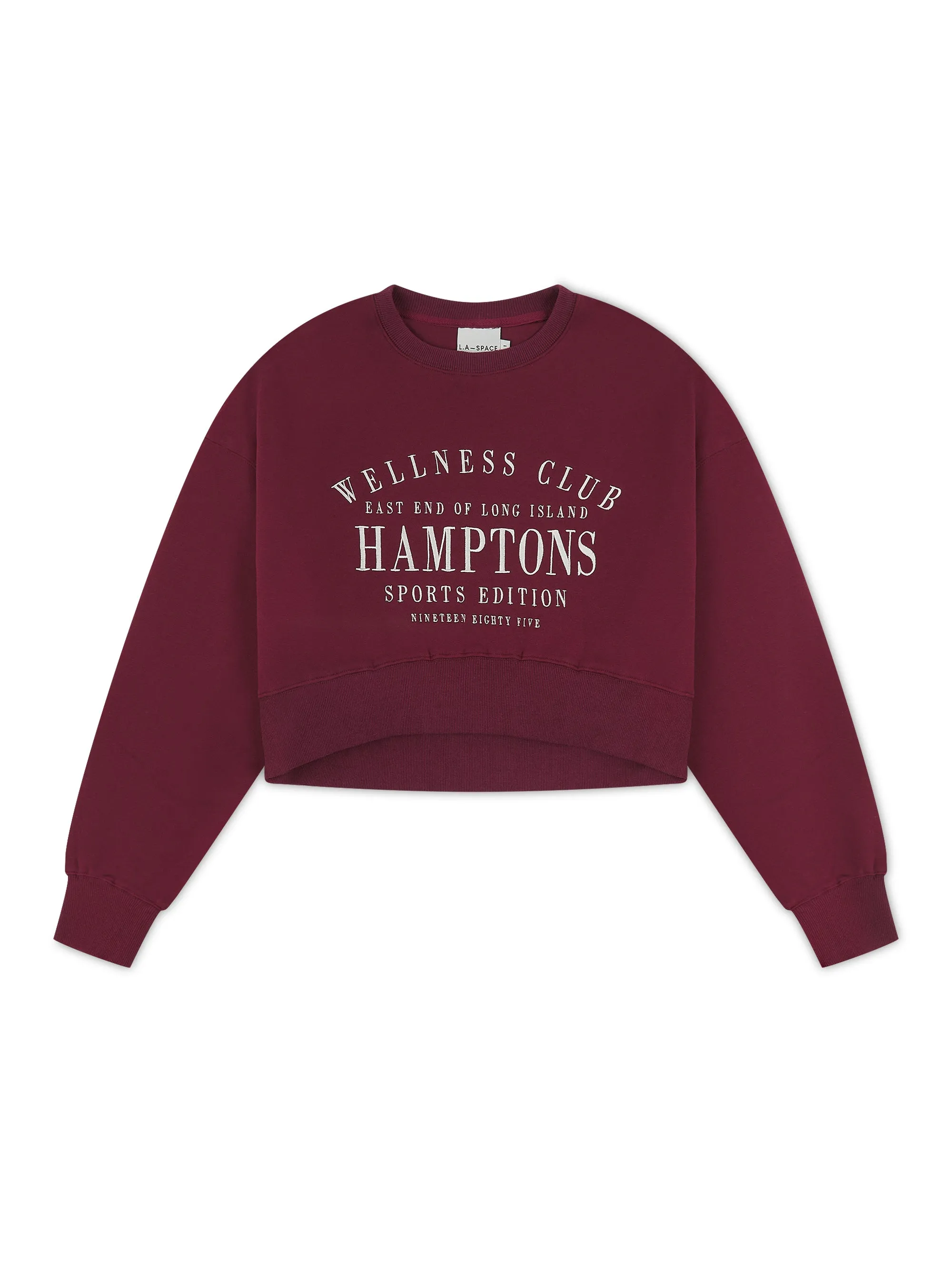 ‘HAMPTONS' EMBROIDERED CROPPED SWEATSHIRT