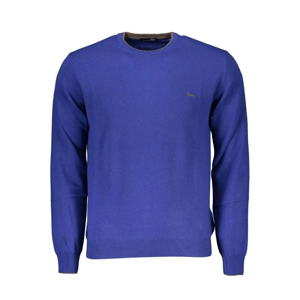 Harmont & Blaine Elegant Blue Crew Neck Cashmere Blend Sweater