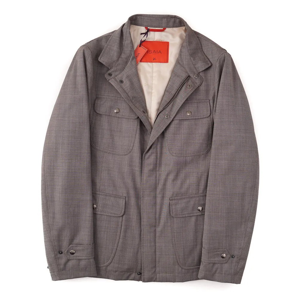 Isaia Weather-Repellent Field Jacket in Light Brown