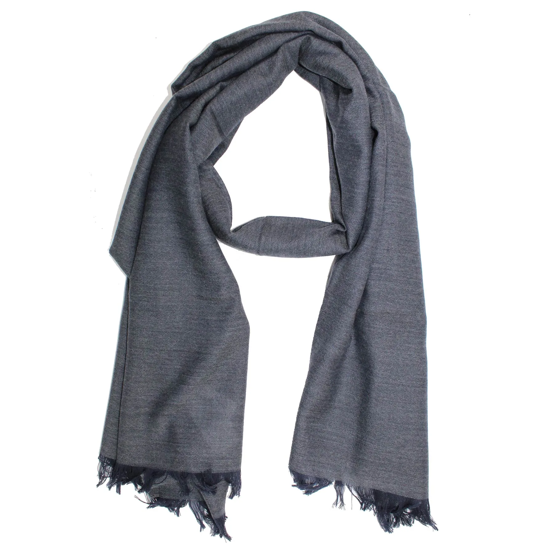 Lanvin Wool Scarf Dark Blue Gray SALE