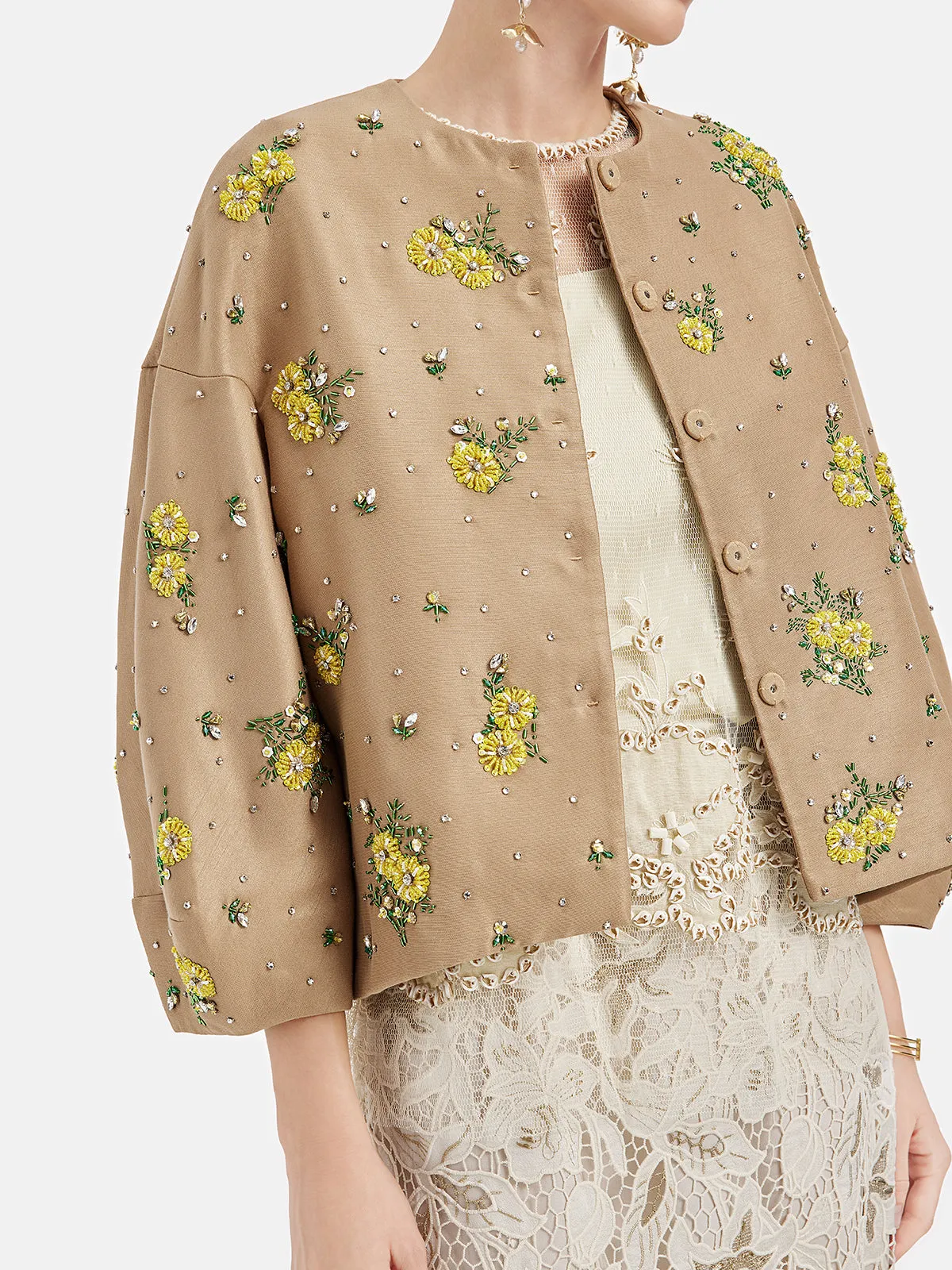 Luxury Silk Beaded Floral Jacket