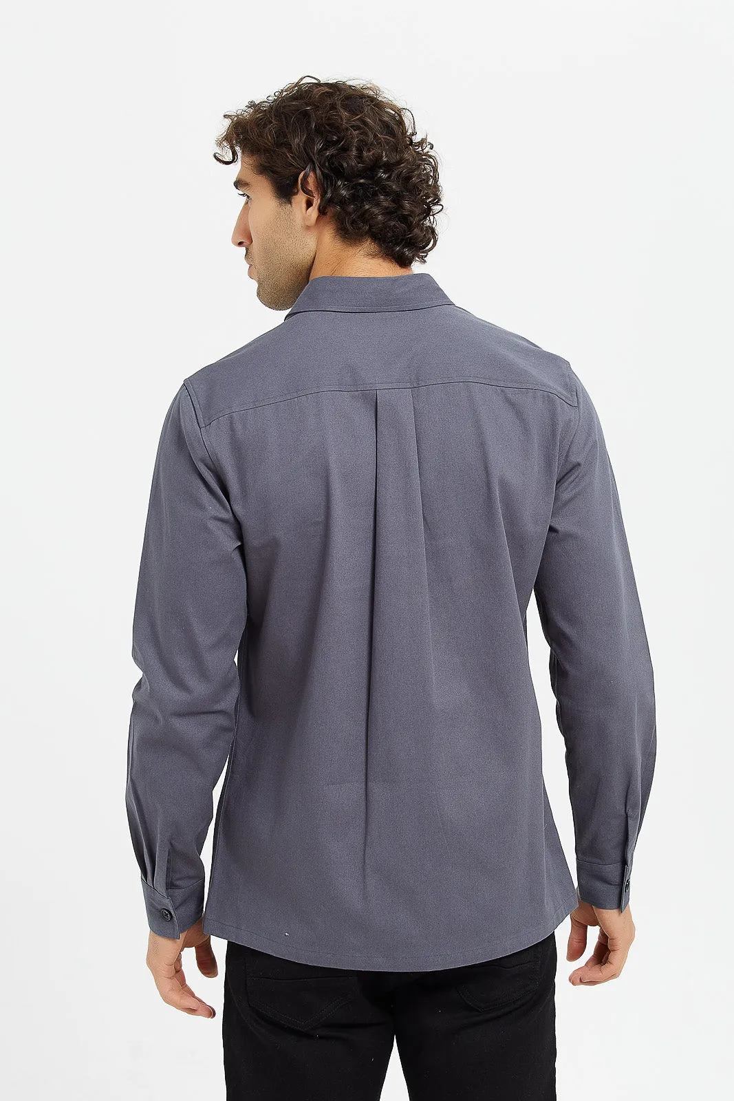 Men Grey Twill Over Shirt