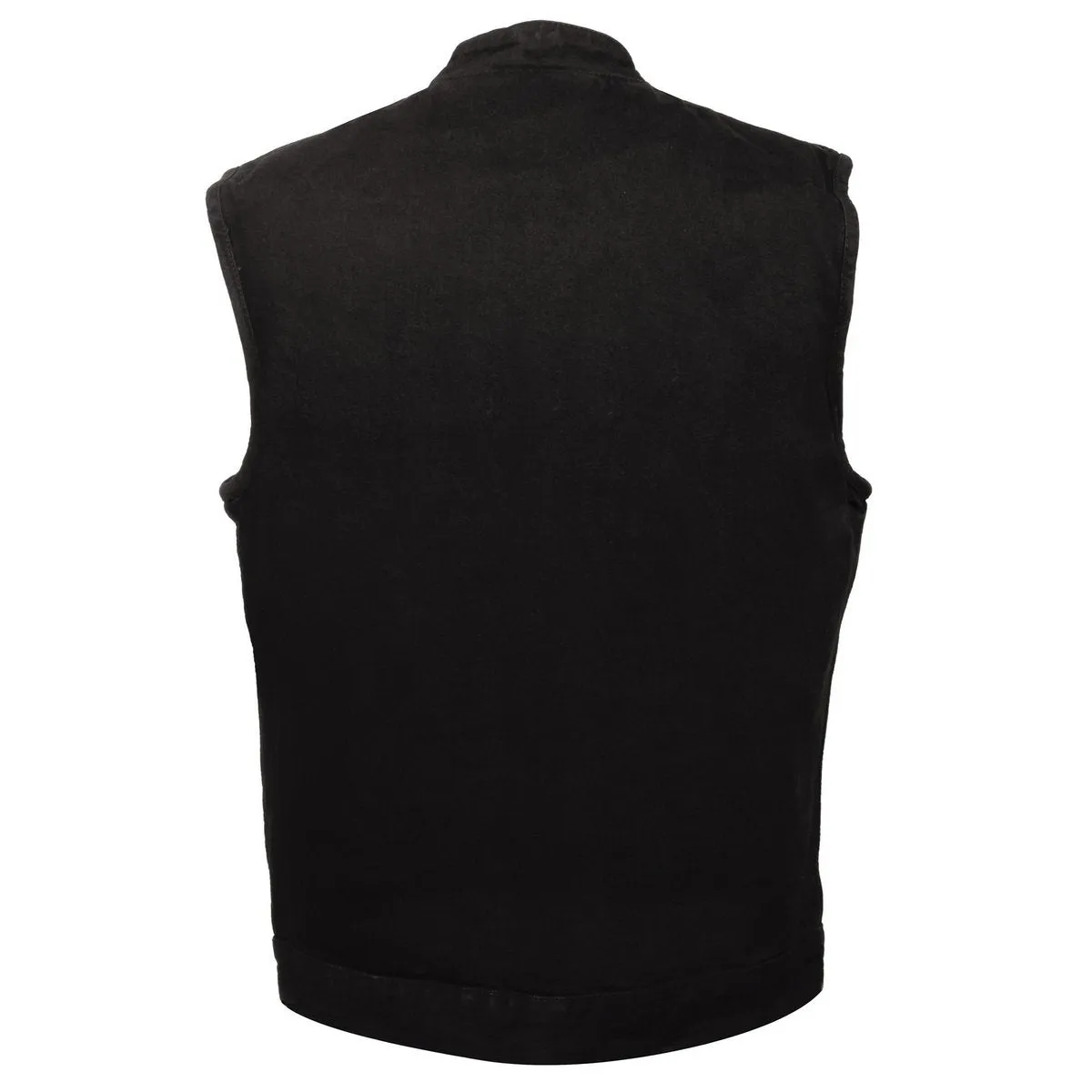 Milwaukee Leather DM2238 Men's Classic Black Denim Club Style Vest with Snap Button Closure