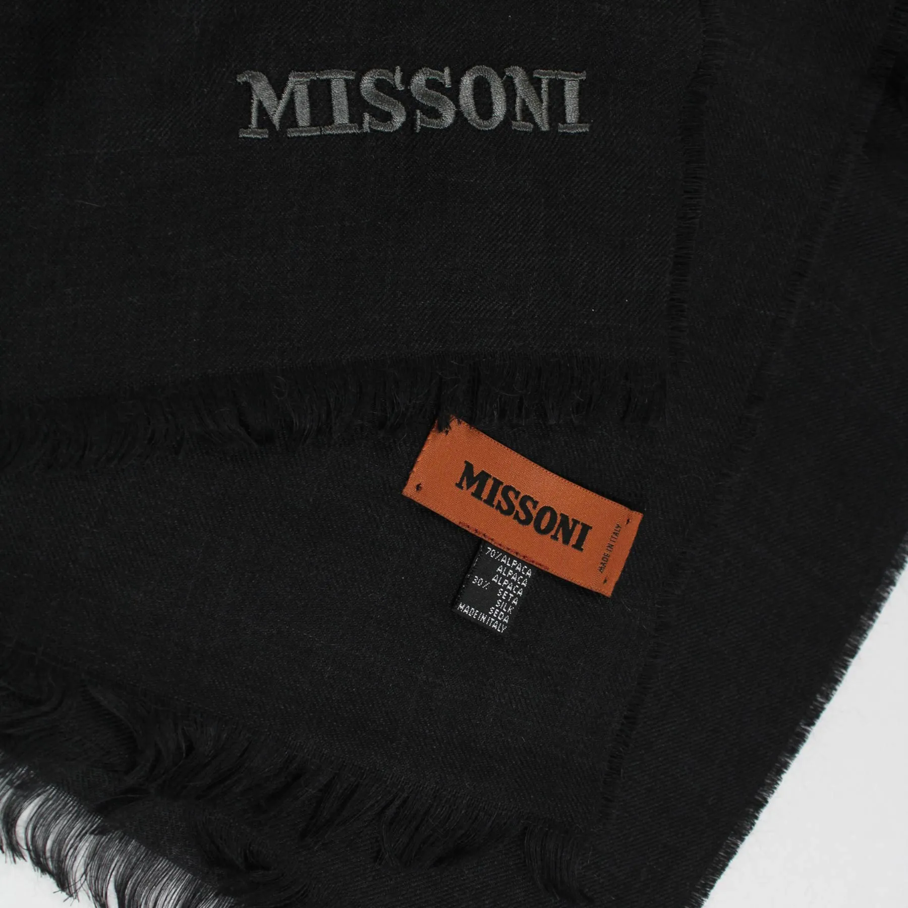 Missoni Scarf Dark Gray Black - Alpaca Silk Shawl SALE