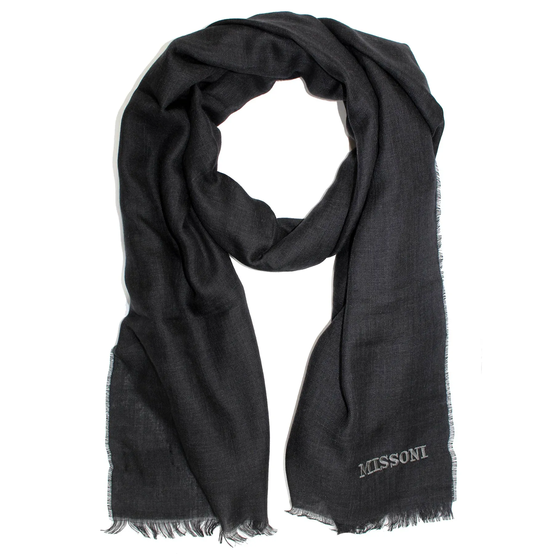 Missoni Scarf Dark Gray Black - Alpaca Silk Shawl SALE