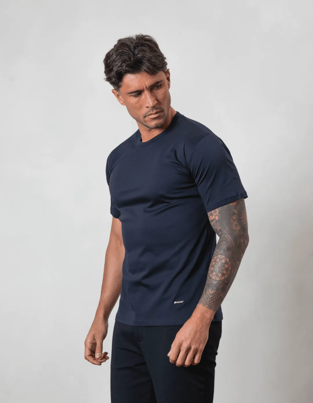 Navy Mercerised T-Shirt