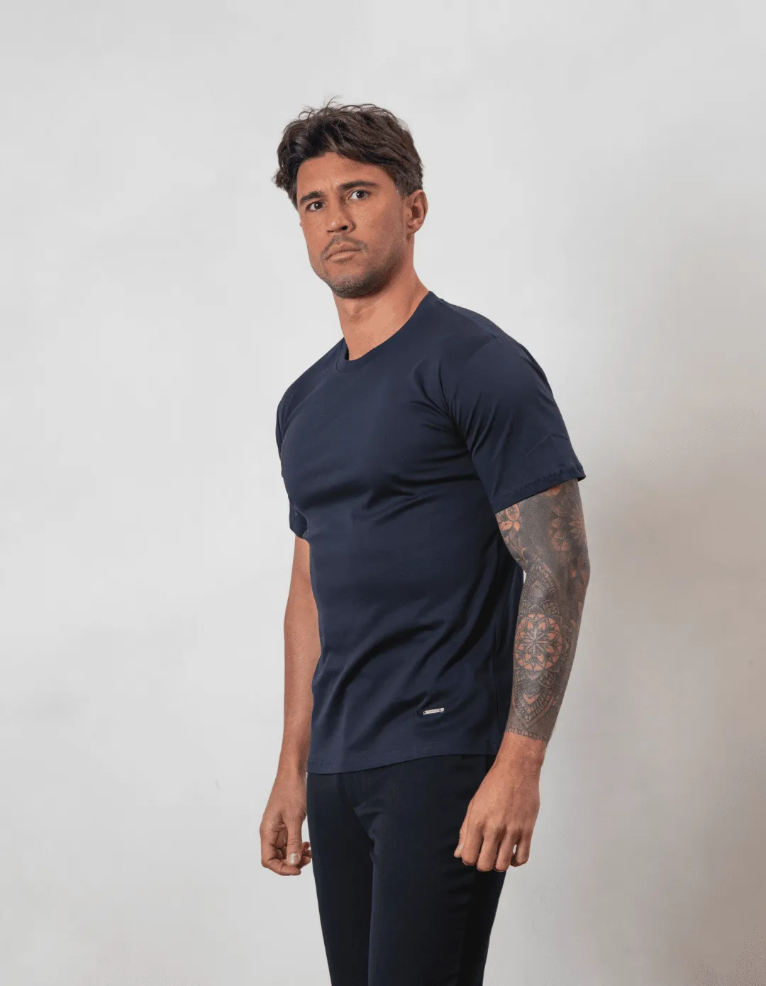 Navy Mercerised T-Shirt