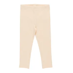 Pink Chicken Girls Organic Rib Leggings in Cream