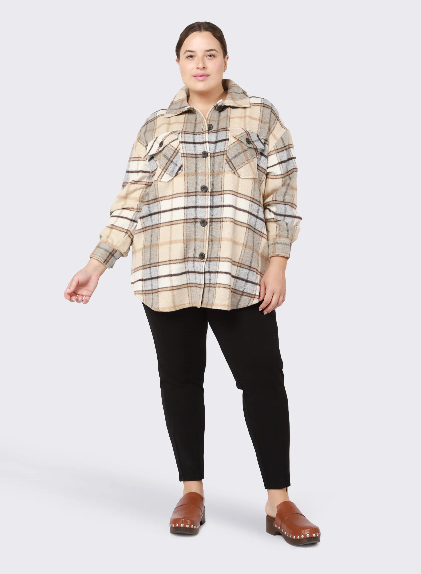 Plus: Cozy Plaid Overshirt