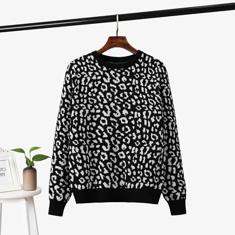 Pre Order:  Leopard Jacquard Pullover